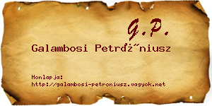 Galambosi Petróniusz névjegykártya